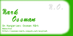 mark ossman business card